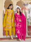 Alexa Vol 7 By Radhika Vertican Silk Kurti With Bottom Dupatta Exporters In India